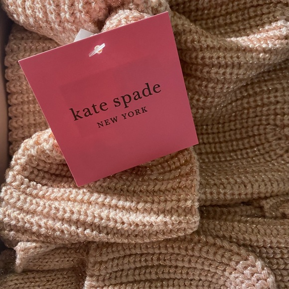 Kate Spade Pink Knit Hat and Mittens Set - Picture 6 of 10